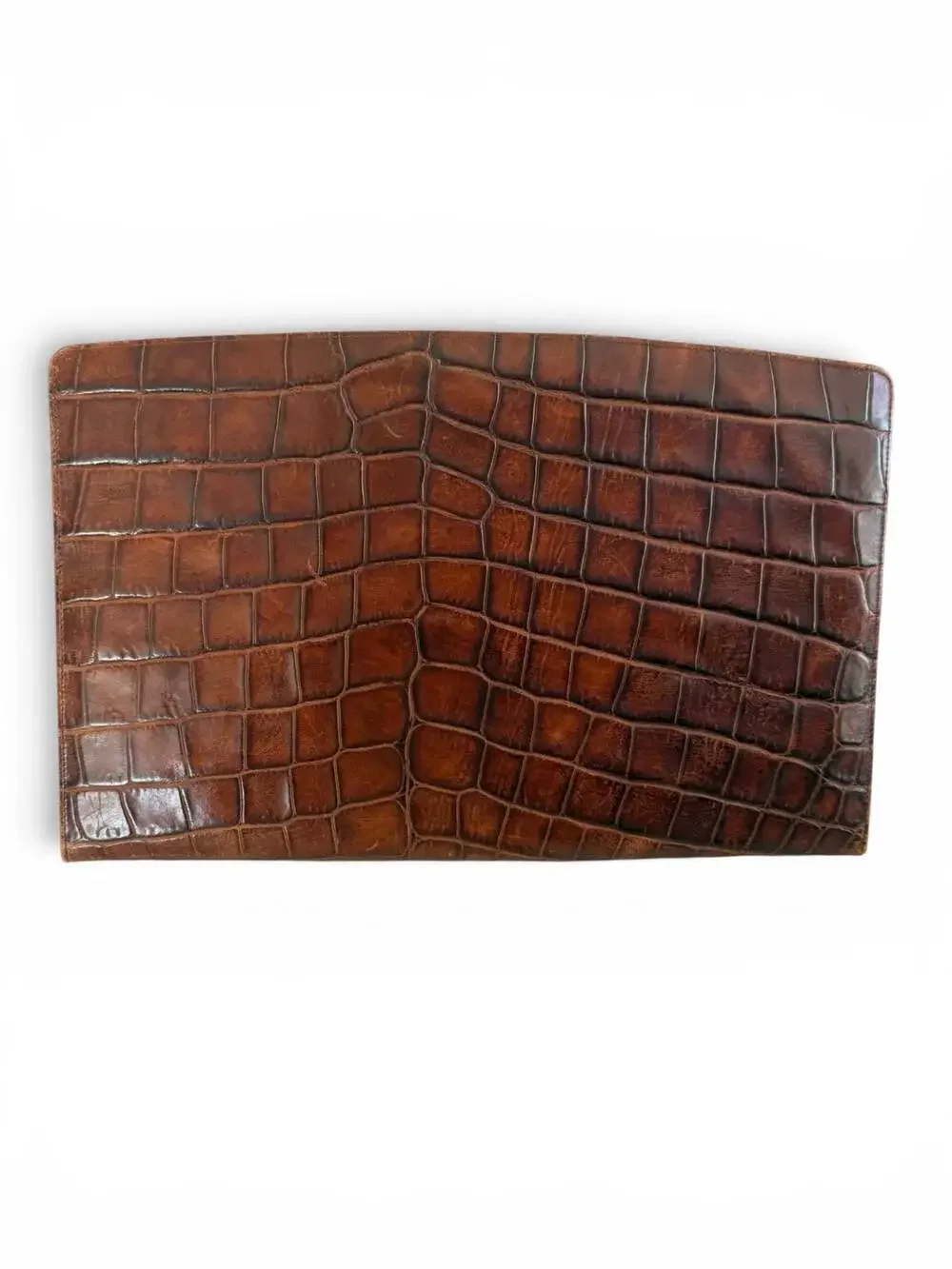 Vintage Crocodile Leather Clutch Portfolio Laptop iPad Case
